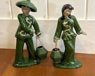 086 pairofgreenglazedasianstyleceramic