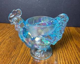 055 blueiridescentglassroostereggcupby