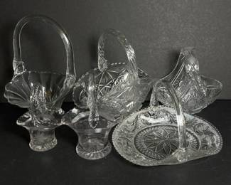 182 pressedglassassortedglassbasketsin