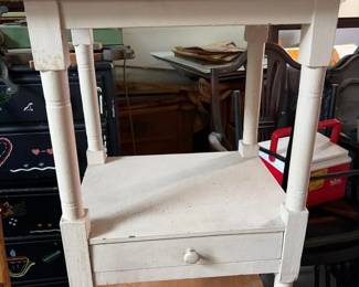 253 whitepaintedwoodensidetablewithdra