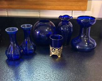 115 cobaltblueglassvasesanddecorativeg
