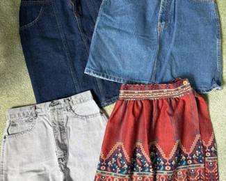 279 vintagewomansdenimandprintskirtsas