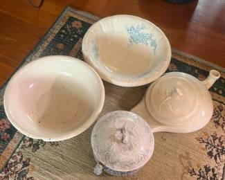 419 antiqueironstonemixingbowlsandchamb