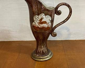 105 deermotifpedestalpitcher