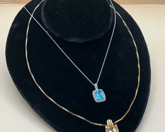 14K Yellow White Gold Chained Necklaces