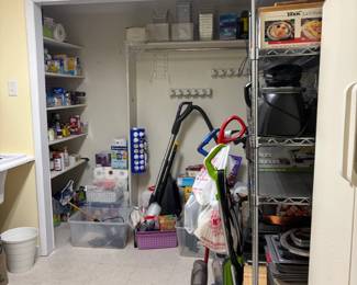 Cleaning supplies, vacuums, etc