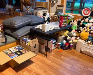 Toys, Disney DVDs, many new in box