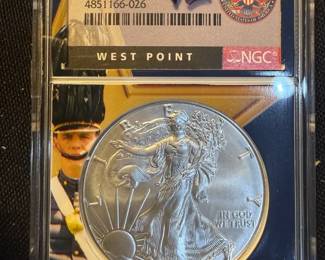 2017W Burnished American Silver Eagle NGC MS70  West Point  1 oz .999 Fine Silver