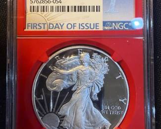 2019S Proof American Silver Eagle NGC PF70 Ultra Cameo  First Day of Issue  Red Core Holder