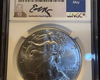 2020P American Silver Eagle Emergency Production NGC MS70 Early Releases Edmund C. Moy Signed 1 oz