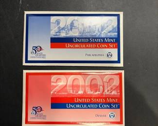 2002 United States Mint Uncirculated Coin Set  Philadelphia  Denver  Complete Original Government