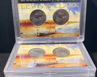 Lot of 4 Whitman Westward Journey Lewis  Clark Keelboat Nickel Series P  D Coin Sets