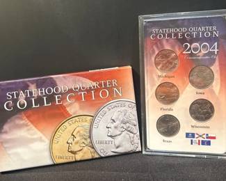 2004 Statehood Quarter Collection Commemorative Set  Michigan, Florida, Texas, Iowa  Wisconsin wit