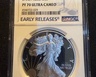 2017W Proof American Silver Eagle NGC PF70 Ultra Cameo Early Releases  1 oz .999 Silver