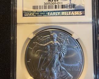 2013W American Silver Eagle Struck at West Point NGC MS69 Early Releases 1 oz .999 Silver