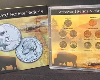 Whitman Westward Series Nickels Complete 10Coin Collector Set with Display Case  Folder