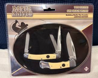 2021 Roper Knives Limited Edition Holiday Knife Tin Combo  New Sealed 2Piece Gift Set