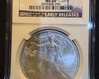 2013S American Silver Eagle NGC MS69 Early Releases  Struck at San Francisco Mint  1 oz .999 Sil