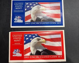 2003 United States Mint Uncirculated Coin Set  Philadelphia  Denver  Complete Original Government