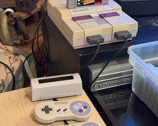 Super Nintendo console and controllers