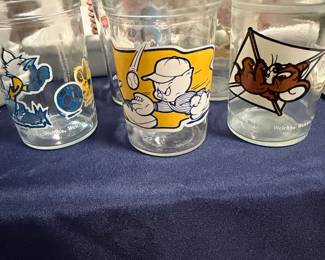 Vtg Jelly Jar cartoon character glasses 