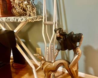 Art Deco revival sculpture " Evening Stroll " 
