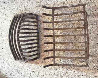 Antique Cast Iron Fireplace Grate and Fire Basket