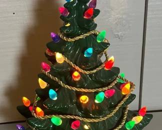 Ceramic Lighted Christmas Tree, Musical, Vintage