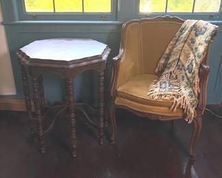 Vintage Armchair and Parlor Table