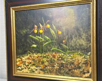 Forest Floral Scene, Signed By Gerhard C.F Miller
