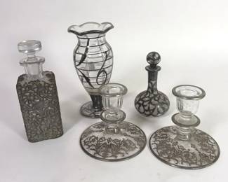 Silver Overlay Glassware