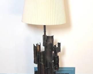 Brutalist TorchCut Metal Lamp