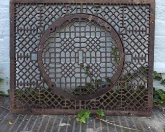 Large Antique Cast Iron Floor Grate