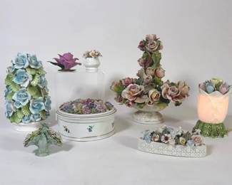Capodimonte Porcelain and Similar Porcelain Flowers