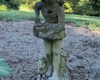 Concrete Water Girl Lawn Ornament