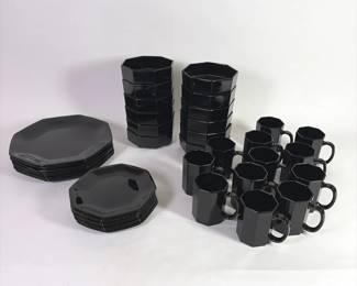 Arcoroc Octime Black Dish Set