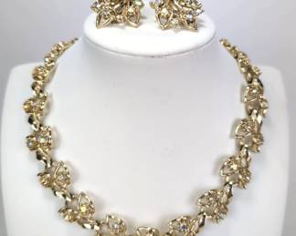 Aurora Borealis Crystal Choker And Clip Earrings