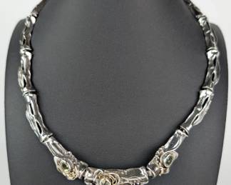 Hagit Gorali .925, 14K Peridot Brutalist Artisan Choker