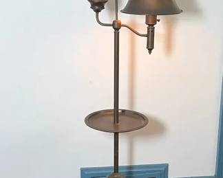 Vintage Bridge Arm Brass Floor Lamp