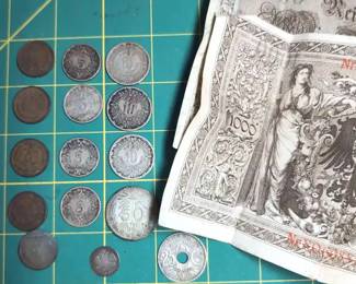 1830 Russian 5 Kopeks, 1910 Rubles with Foreign Coins