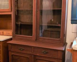Antique Wooden Kitchen Cabinet Hutch