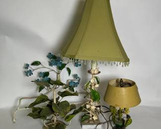 Metal Floral Decor And Lamps, Vintage