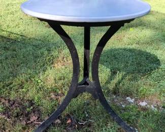 Marble Top Cast Iron Table, Antique