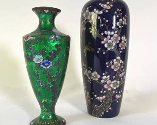 Japanese Antique Ginbari Enamel Vase