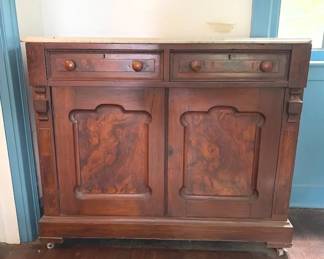Antique Marble Top Sideboard