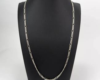 Sterling Figaro Chain Necklace