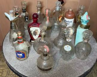 Liquor Bottles w British Navy Pussers Rum Porcelain Decanters Old Fitzgerald