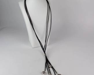 Morris Sterling Teardrop Lariat Necklace, Vintage