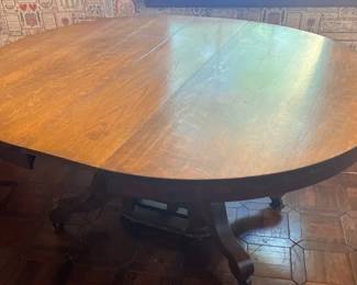 Round Pedestal Table, Antique