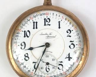 Early 1900s Illinois Private Label Santa Fe Pocket Watch